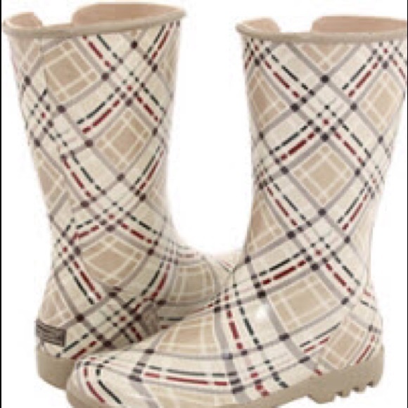 Plaid sperry rain boots
