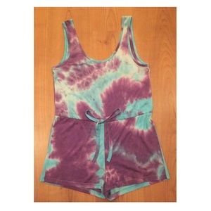 Purple and Blue Tie Dye Romper