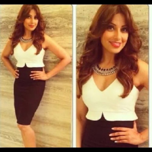 Zara Dresses & Skirts - Zara Black White Two-Tone Peplum Dress Fits Like 4