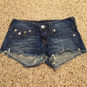 True Religion Joey Cut Off Jean Shorts
