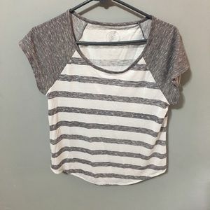 Gray & white top