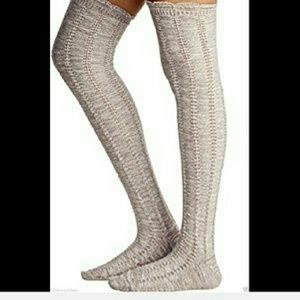 Free people over the knee khaki socks