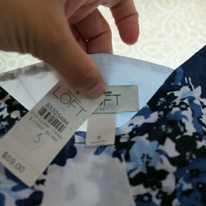 NWT Loft dress size 6 blue floral