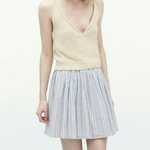 Zara Blue Striped Short Skirt