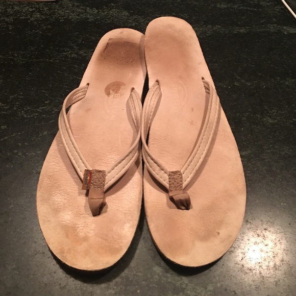 Rainbow flip flops