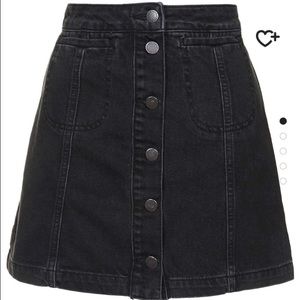 Petite Black Button-Down Denim Skirt (pics added!)