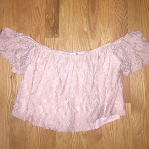 Lace Pink Crop Top