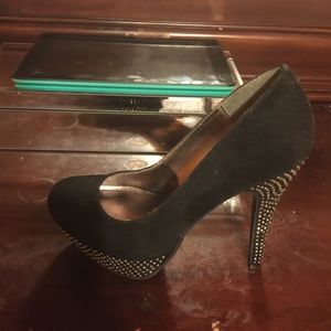 Black studded heels