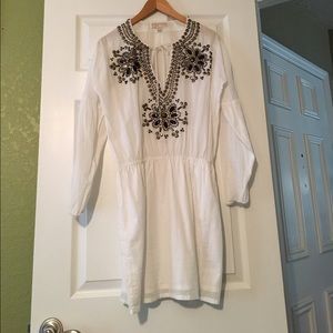 MICHAEL KORS cotton long sleeve dress - white -