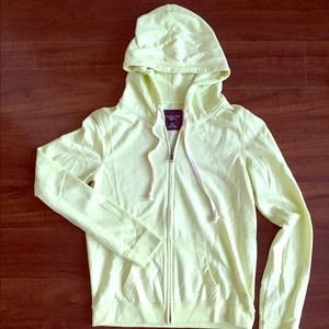 American Eagle Neon Yellow ZipUp Hoodie