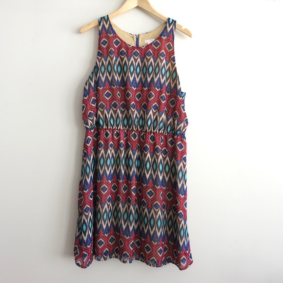 SUPER SALE Navajo print silk Xhilaration dress