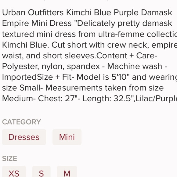 ❗️SOLD Urban Outfitters Lavender Dress - Picture 4 of 4