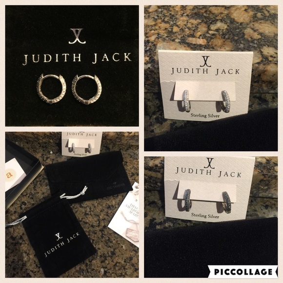 Judith Jack reversible pave hoop marcasite earring