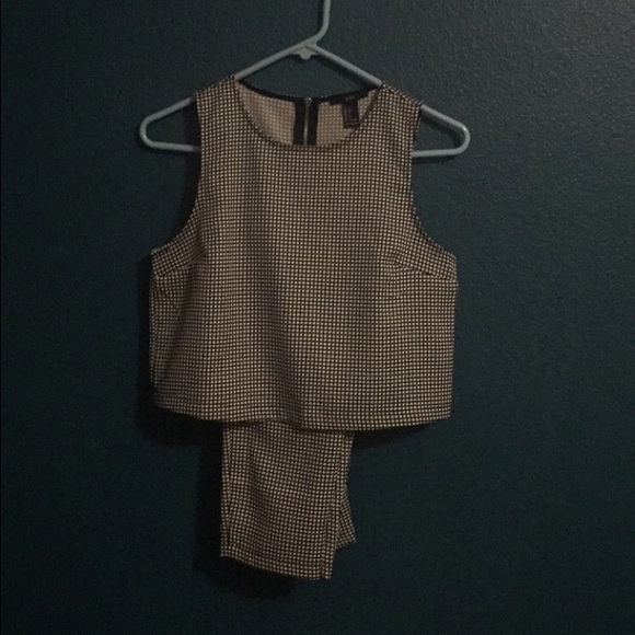 Forever 21 checkered pantsuit