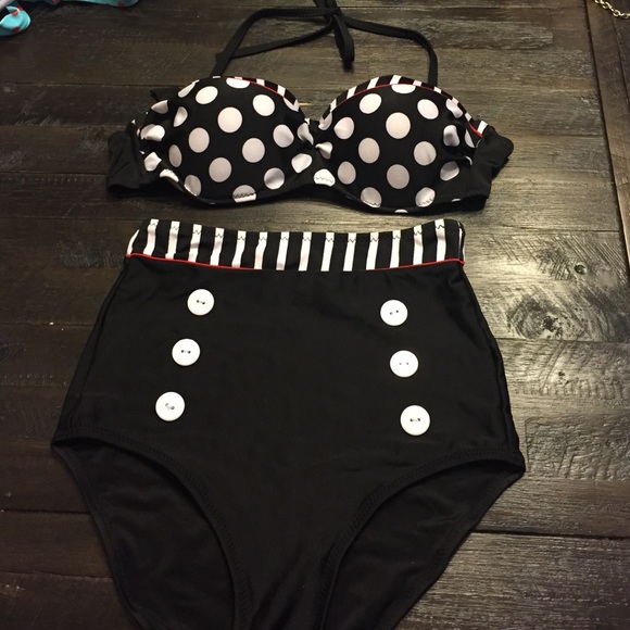 Polka dot high waisted bikini