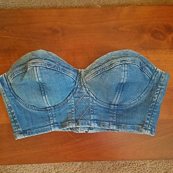 Guess Denim Bustier Crop