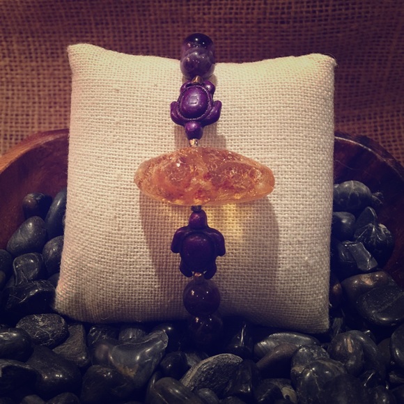 Handmade Imported Amethyst, Amber Mala Bracelet