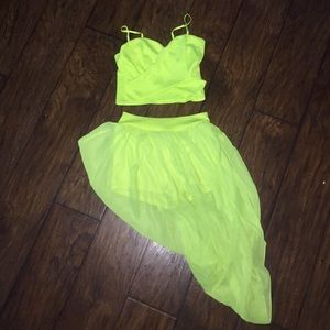 Neon yellow/ green 2 piece set
