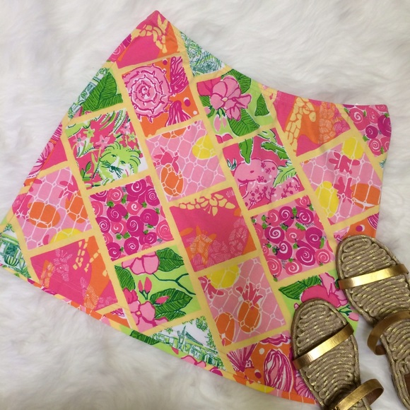 Lilly Pulitzer Floral Stretch Skirt
