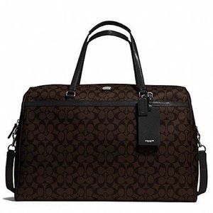 Coach-Signature Coated Canvas Large Boston Bag