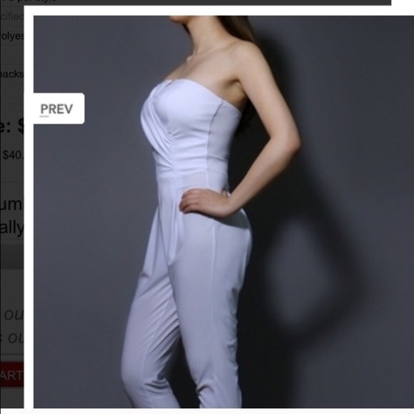 Strapless White Jumpsuit