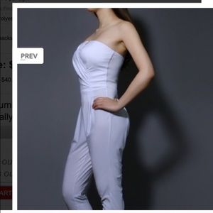 Strapless White Jumpsuit
