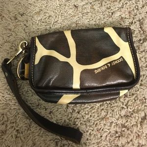 Dooney and Bourke brown and cream colored wristlet