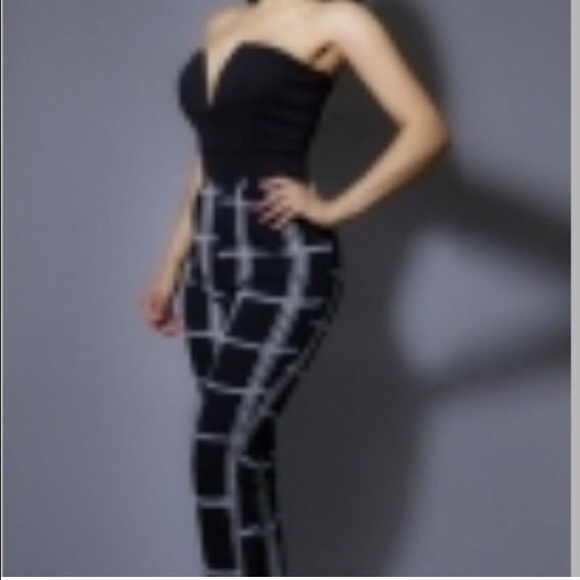 Black and White strapless jumpsuit
