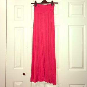 Coral Pink Maxi Skirt