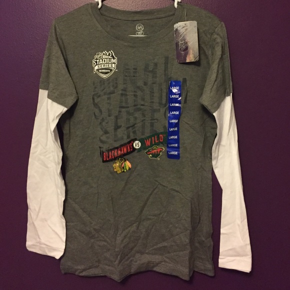 NWT Blackhawks Vs Wild Stadium Series Shirt