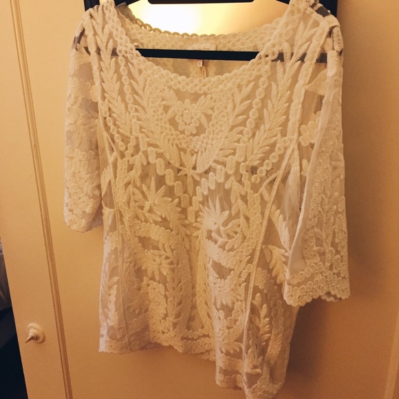 White lace shirt