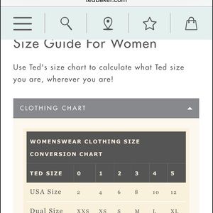 ted baker dresses skirts nwot ted baker timoxa printed ruffle ted baker sizes chart