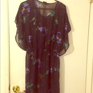 Sheer navy blue dress