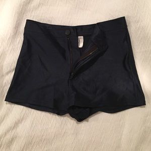 american apparel navy blue disco shorts