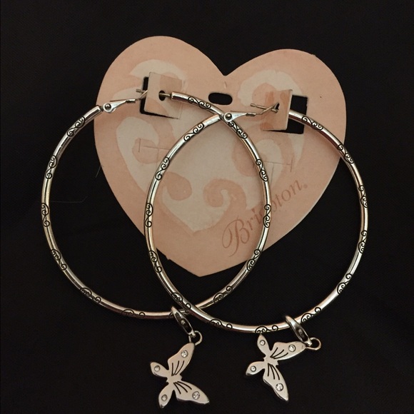 Brighton butterfly hoop earrings