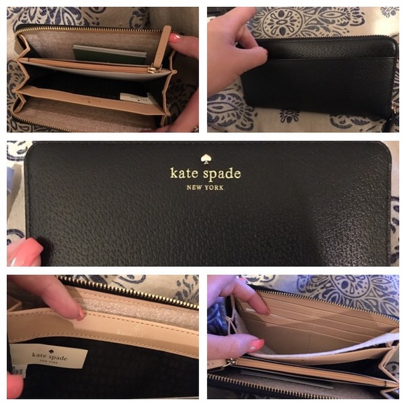 Black and gold Kate spade purse and wallet