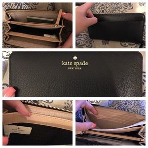 Black and gold Kate spade purse and wallet