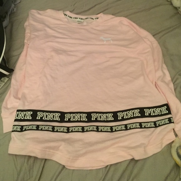 PINK varsity and green tee