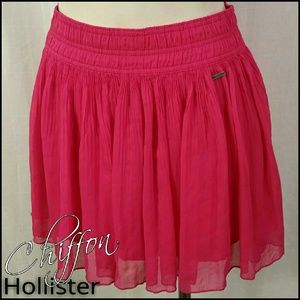 Hollister Pink Chiffon Skirt - M