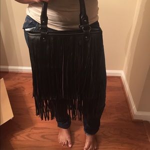 Black fringe Purse