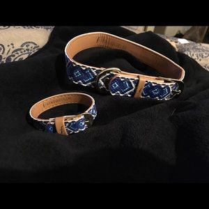 Large dog collar with matching bracelet