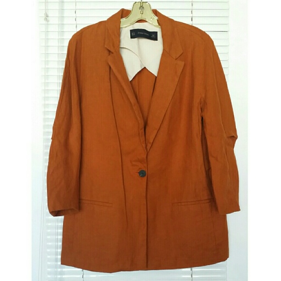 Zara Basic Brownish Orange Blazer size Medium