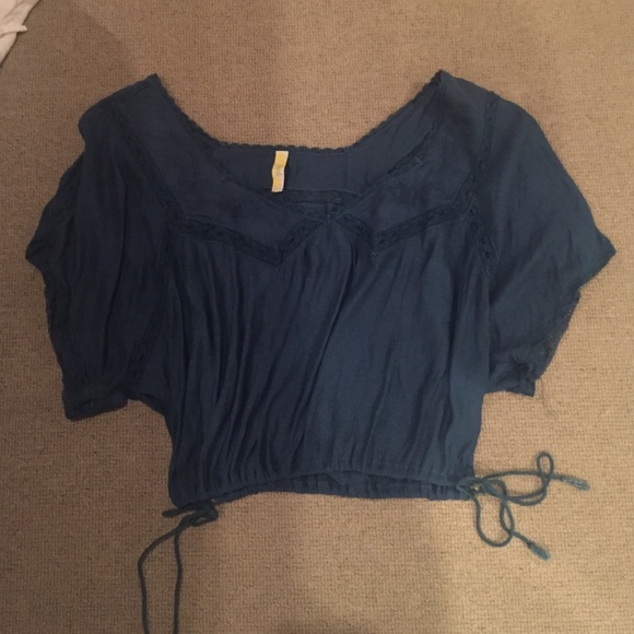 Blue free people top