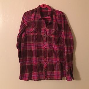 Eddie Bauer Pink Plaid Shirt