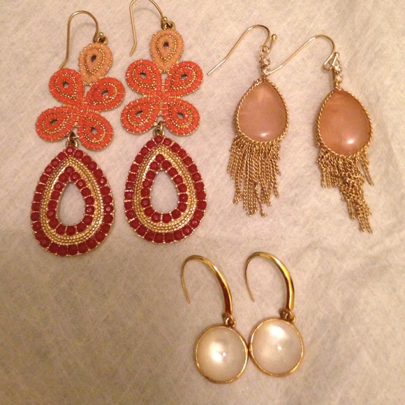 3 pairs of earrings-Stella & Dot, Charming Charlie