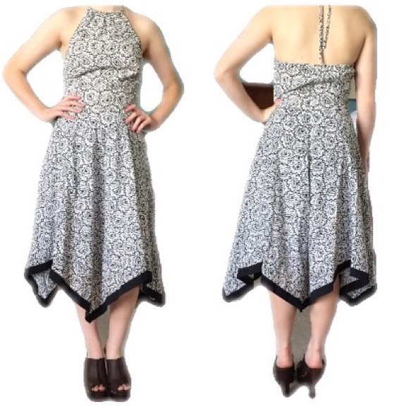 NWOT WHBM HALTER HANDKERCHIEF MIDI DRESS - Picture 2 of 4