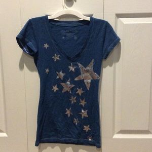 Fourth of July star v neck tee