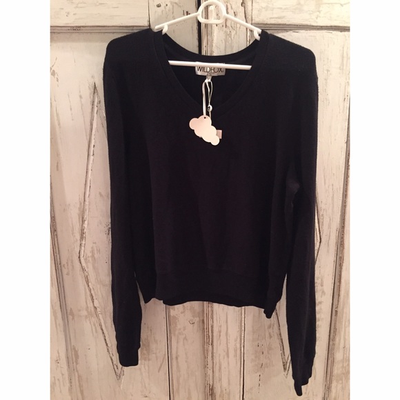 Wildfox Baggy Beach Black Sweater