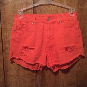 Refuge high waisted shorts bright  coral color