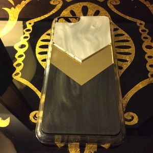 Mixed material: blk/gray marble+gold iPhone6 case